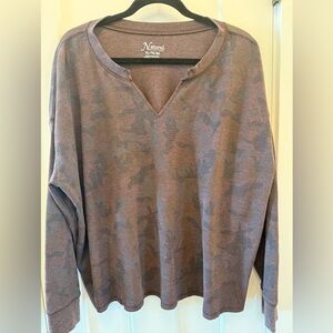 Natural Reflections Brown Textured Knit Top